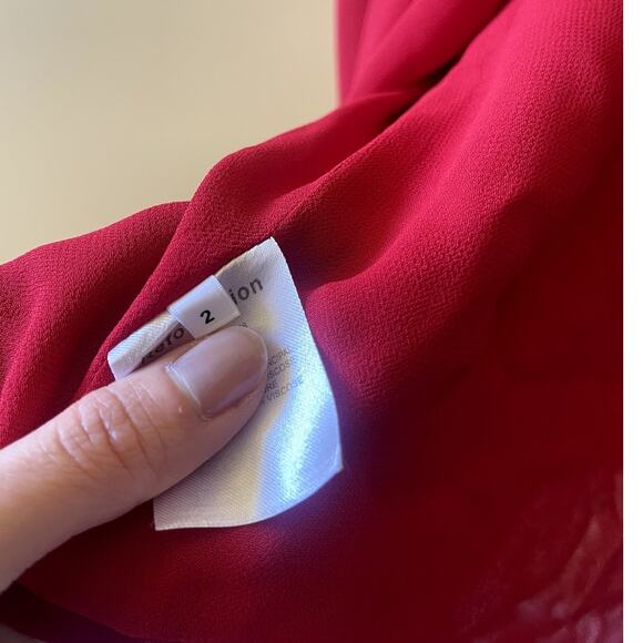 Reformation Kourtney Dress Sexy Date Tie Straps Red Cherry Size 2 - Picture 11 of 12